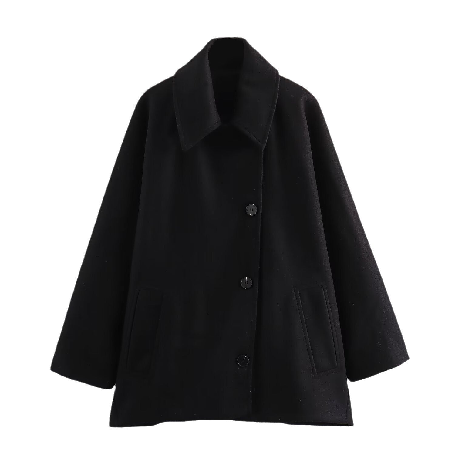 French Coat Fashion Polo Collar Blended Short Cape Sleeve Coat - Bellarte Enchanté French Coat Fashion Polo Collar Blended Short Cape Sleeve Coat
